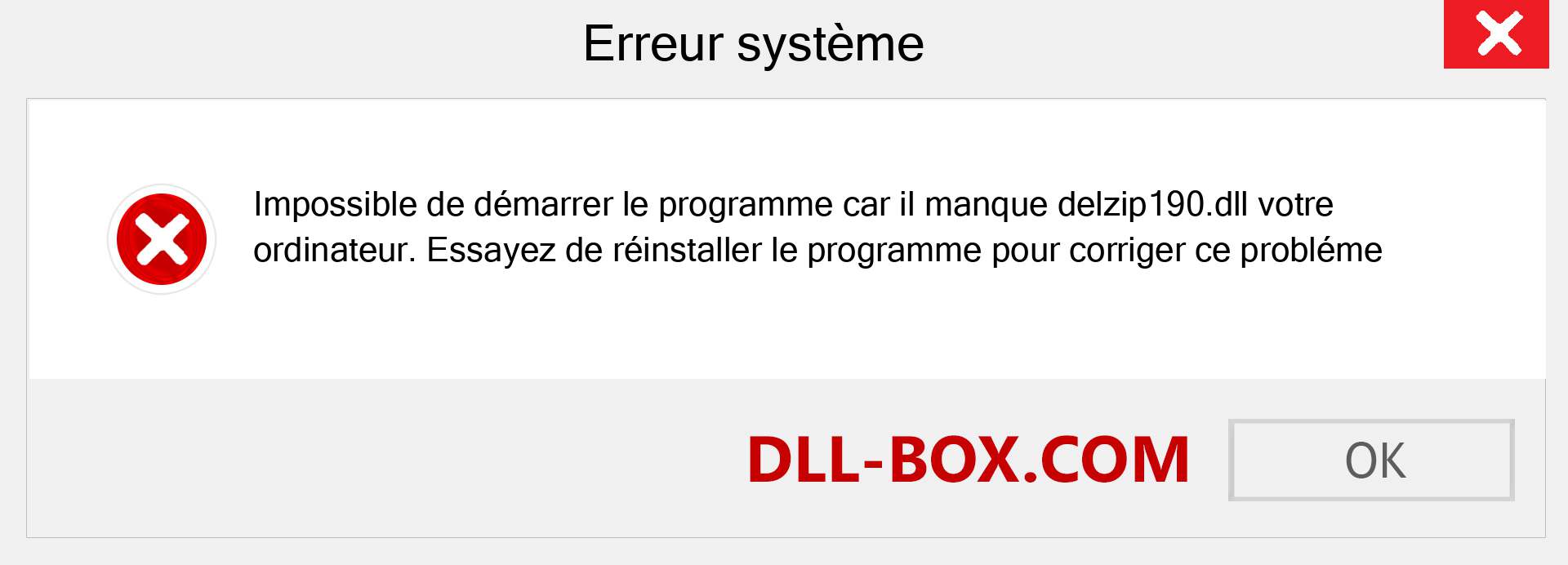 Le fichier delzip190.dll est manquant ?. Télécharger pour Windows 7, 8, 10 - Correction de l'erreur manquante delzip190 dll sur Windows, photos, images