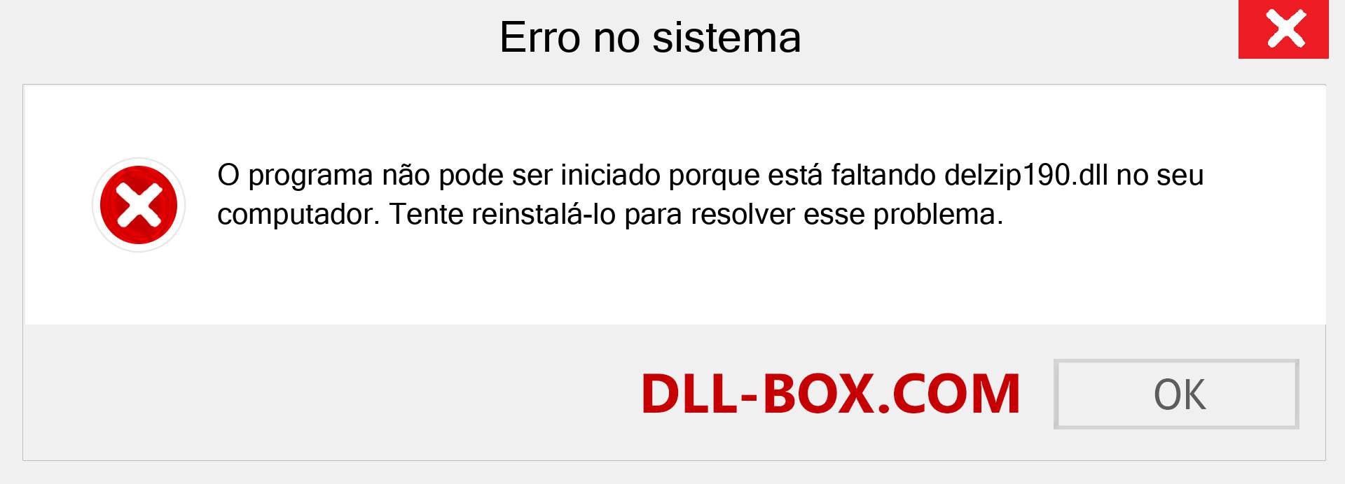 Arquivo delzip190.dll ausente ?. Download para Windows 7, 8, 10 - Correção de erro ausente delzip190 dll no Windows, fotos, imagens