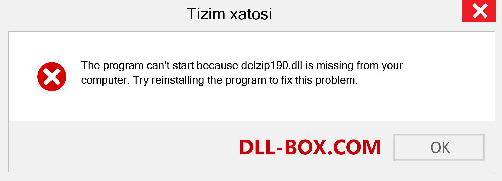 delzip190.dll fayli yo'qolganmi?. Windows 7, 8, 10 uchun yuklab olish - Windowsda delzip190 dll etishmayotgan xatoni tuzating, rasmlar, rasmlar